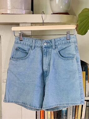 High Waisted Light Wash Denim Shorts